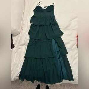 Birdy Grey Lola Chiffon Emerald Tiered Dress